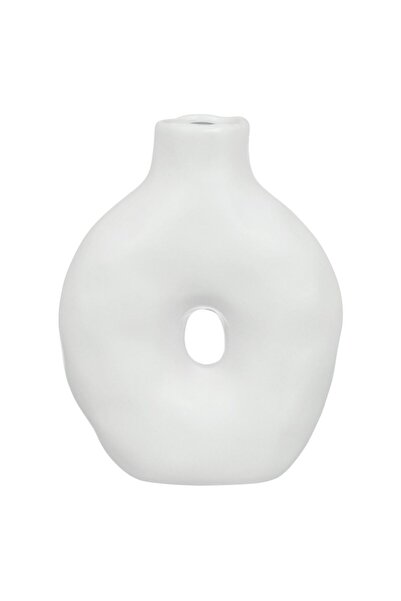 OEM Vaza Decorativa Ceramica Alba Modern 15x7x20cm