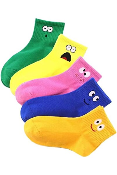 Lonimia 5 Pairs Kids Socks, Four Seasons Wear Happy Cartoon Cute Funny Face E...