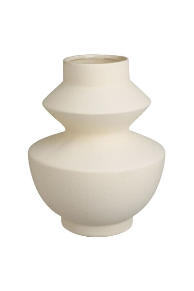 OEM Vaza Ceramica cu Forme Rotunjite Crem Ø22x29cm