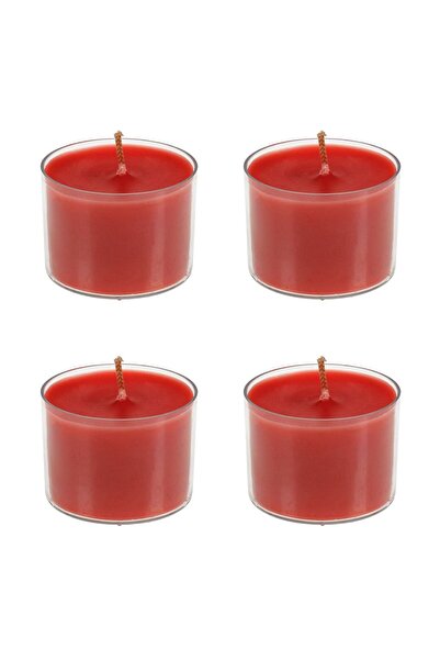 OEM Κόκκινα κεριά με άρωμα κεράσι Ø3.8x5cm - 4 τεμάχια