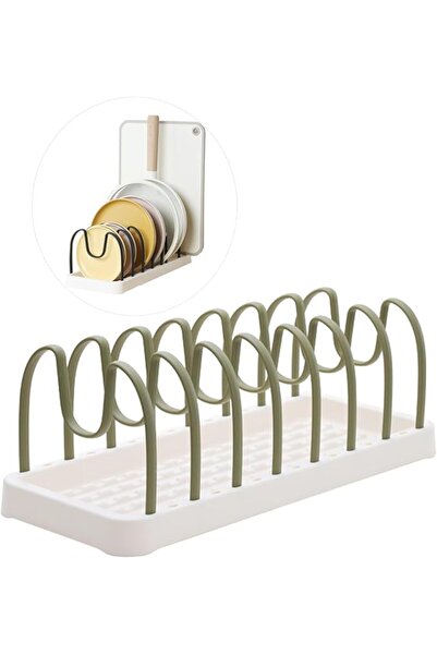 Tazweeq Pot Rack Organizer, Pan & Pot Lid Organizer Holder with 8 Adjustable ...