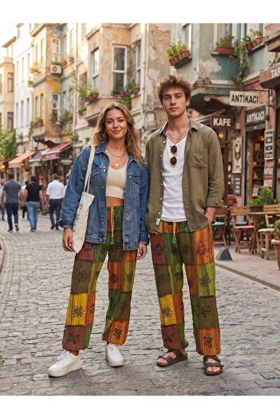 AYASOFYA OTANTIK Unisex Νεπαλέζικο έθνικ αυθεντικό παντελόνι μποέμ με ελαστικ...