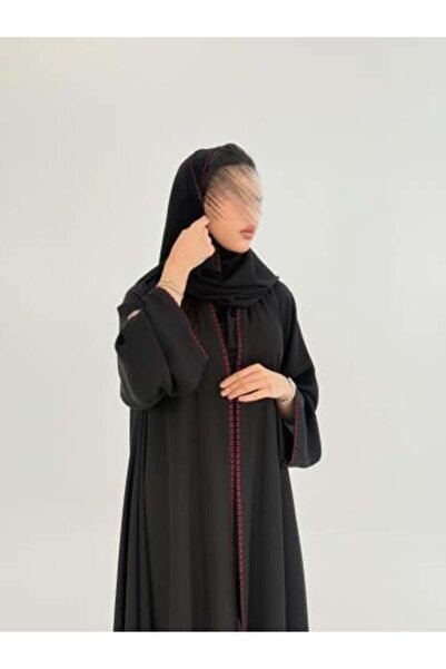 aljmal alraqi abaya عباية سلطانه بقماش انترنت كويتي بتطريز ناعم كم ضيق عنابي