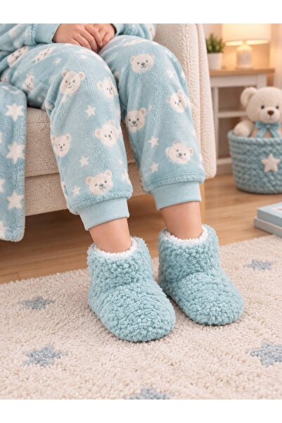 Numix Baby Kids Çocuk Panduf,Bebek Ev Botu, Kuzu Kumaş, Kaymaz Taban, Sıcacık...