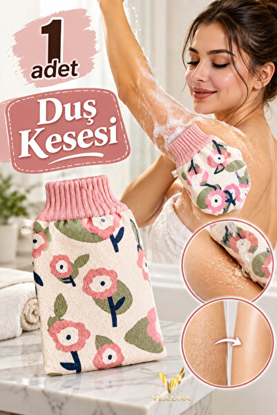 VİSLUNA 1 Adet Duş Kesesi Vücut Peeling Kesesi Banyo Hamam Kese Scrub Kesesi