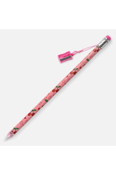 OEM Fancy Giant Pink Pencil with Cherries and Pink Sharpener 38cm
