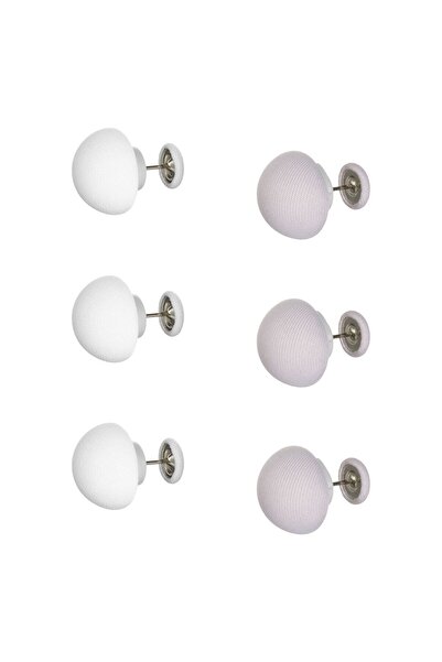 OEM Set Cleme Gri Albe de Fixat Plapuma Ø2x3cm - 6buc