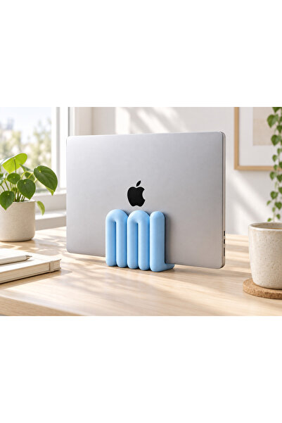 Molly Dekoratif Laptop Tutucu Stand- Pastel Mavi