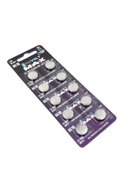Rovolt Baterii alcaline AG10, set de 10, 1.5V