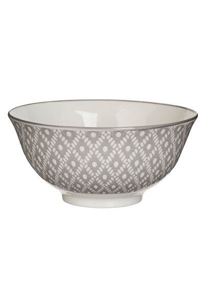 OEM Porcelain Bowl with White Gray Pattern 600ml