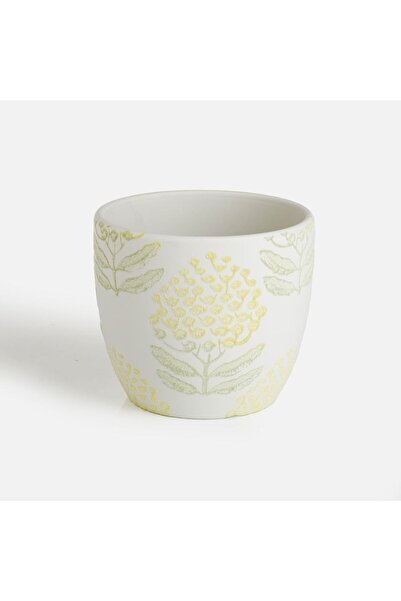 OEM Masca Ghiveci Flori Ceramica cu Model Floral Ø14x12cm - 1,3L