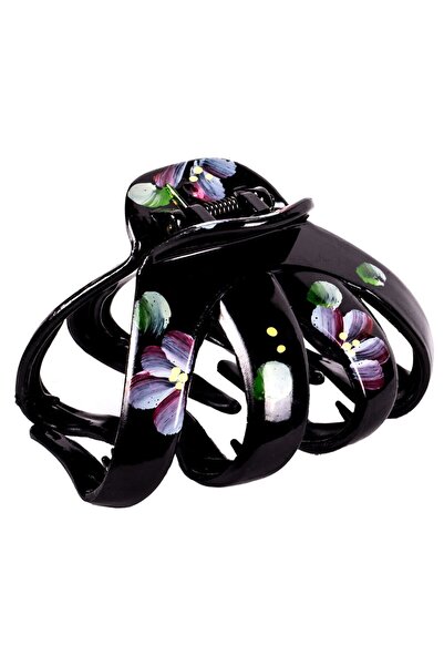 OEM Clama Par Neagra Floare Pictata Gheisa pentru Femei 6cm