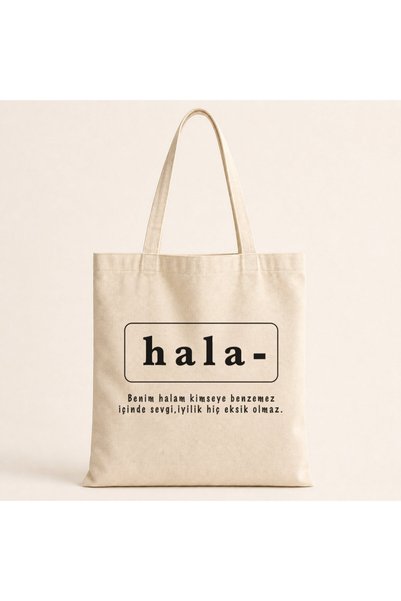 Mor Mürekkep Hala Printed Cloth Bag - Halaya Gift Shoulder Bag