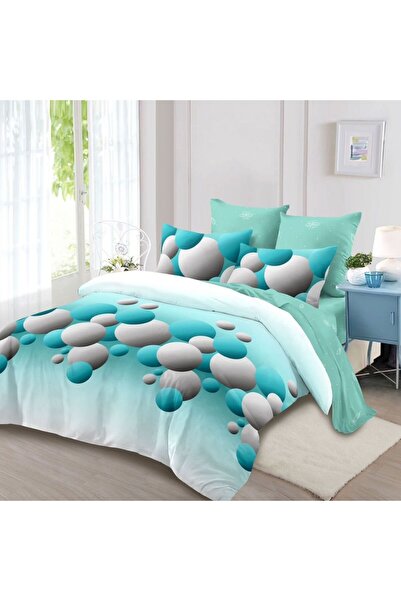 Generic Brand Σετ Παπλωματοθήκης Finet 6 Τεμαχίων, Μοντέρνο Σχέδιο με Τυρκουά...