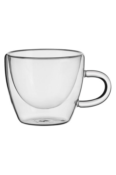 OEM Double Walled Transparent Glass Mug 170ml