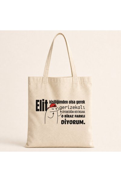 Mor Mürekkep If I'M an Elite Personality, This Must Be Me Printed Cloth Bag S...