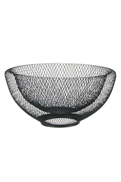 OEM Black Metal Fruit Container Mesh Ø30x15cm