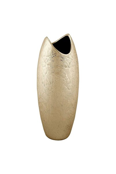 OEM Vaza Decorativa Ceramica Bej Gura Ondulata Crengi 10x25cm