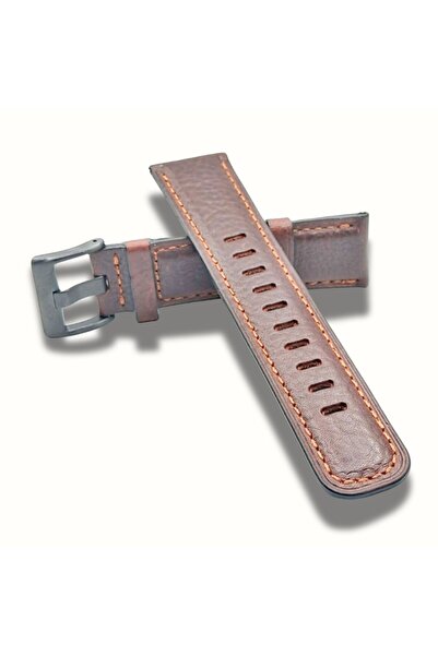 OEM Curea de ceas din piele maro închis, tip cărămidă, 22mm – Eleganță robust...