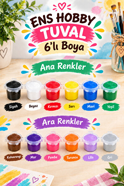 ENS HOBBY TUVAL Akrilik 3 ML BOYA 1 ADET ANA RENK - 1 ADET ARA RENK