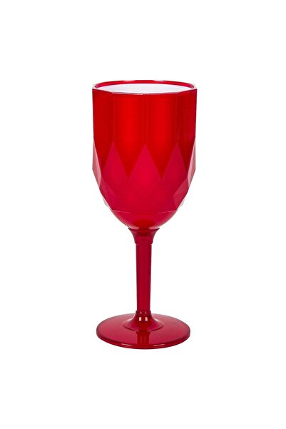 OEM Pahar din Plastic Rosu Alb cu Picior pentru Vin 350ml