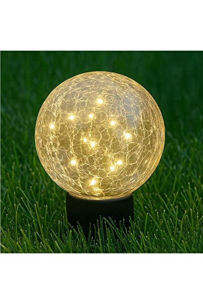 OEM Felinar Solar Glob din Sticla cu Model Crackle Ø15cm