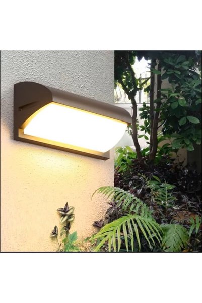 Generic Brand أبليك جداري خارجي بتصميم رمش أسود LED 24 واط إضاءة صفراء 5884