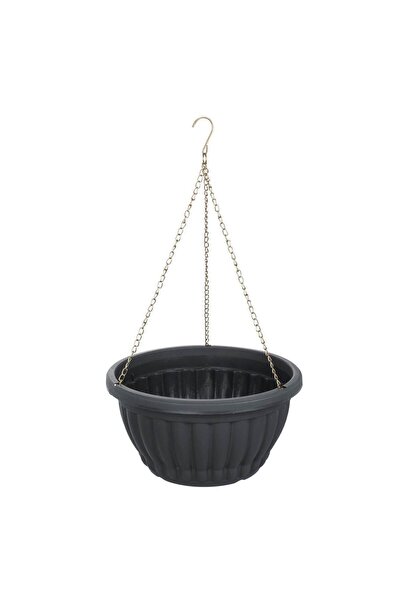 OEM Κρεμαστή γλάστρα από γκρι πλαστικό Ø30x16cm - 5.9L