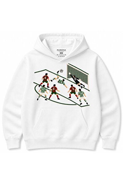 Rabona Fashion Φούτερ με γραφικό ποδοσφαίρου, ποδηλάτου, λάκτισης και γκολ