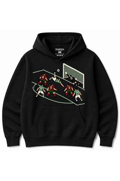 Rabona Fashion Φούτερ με γραφικό ποδοσφαίρου, ποδηλάτου, λάκτισης και γκολ