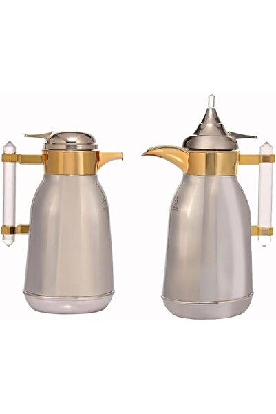 GENERAL Alsaifgallery Shahd Steel Thermos with Acrylic Handle 2-Piece Set, Si...