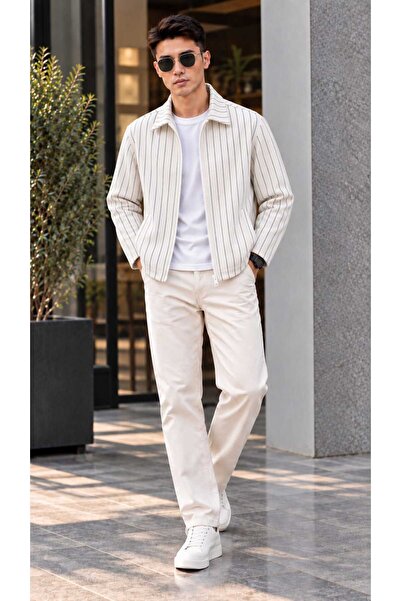 YNGMENCLASS Seasonal, Zippered, with Side and Inner Pockets, Striped Checked ...