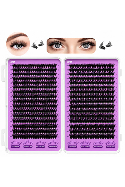 ESensio Gene False Refill Lash Studio 608LS – 60 de smocuri D–Curl 60D/80D, 0...