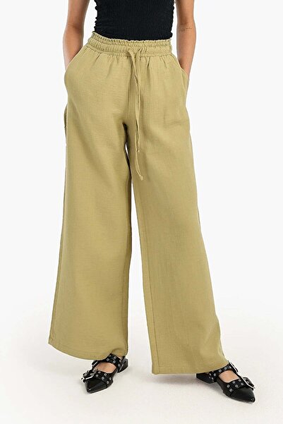 CARINA Karina High Waist Elastic Pants - Green
