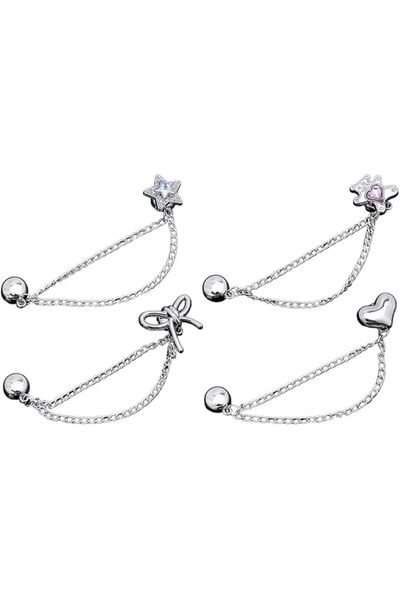 Hannea Magnetic Clothing Clips, 4 Pcs Alloy Hijab Pins, Silver Hem Cinch