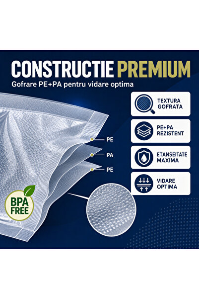 RAPAZ TREND RPZ Pungi vidare premium Rapaz ®100 bucăți, 28x35 cm, reutilizabile, rezistente, pentru Sous Vide, lavabile la mașină, transparente, din material plastic, compatibile cu majoritatea aparatele de vidat