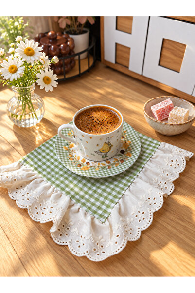 NURGİTA HOME Fisto Fırfırlı Pitikare Kahve Sunum Peçetesi & Kokteyl Peçete & ...