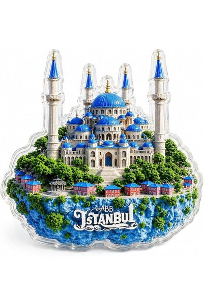 Generic Magnet Souvenir Istanbul - 2D Acrylic with 3D Effect Acrylic - Blue M...