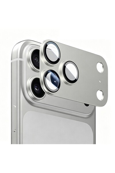 corcishop iPhone 18 Pro Max Uyumlu Kamera Koruyucu Lens Metal Temperli Cam Ka...