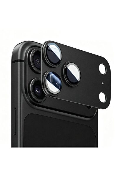 corcishop iPhone 18 Pro Max Uyumlu Kamera Koruyucu Lens Metal Temperli Cam Ka...