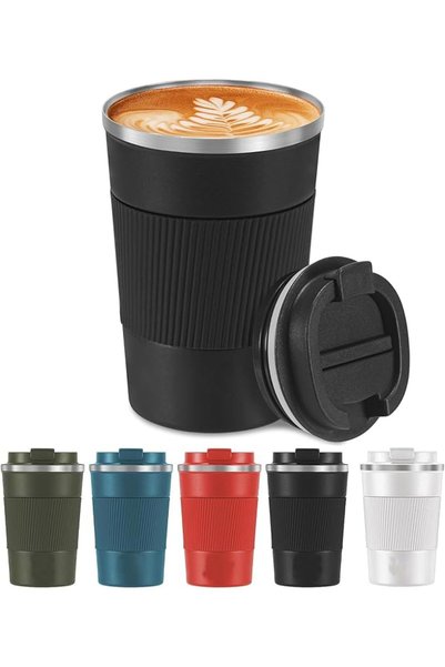 Generic كوب قهوة معزول من ALCOACH سعة 350 مل، كوب سفر من الفولاذ المقاوم للصد...