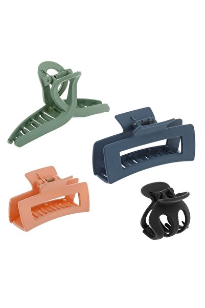 OEM Women's Hair Clips Different Matte Colors & Shapes 5-11cm - 4pcs