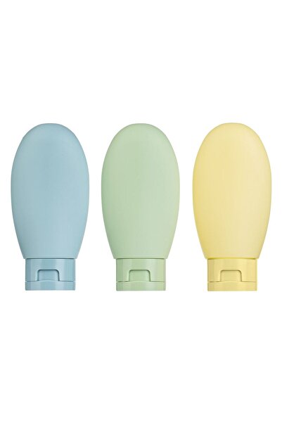 OEM Set of Pastel Yellow Blue Green Travel Bottles 60ml - 3pcs