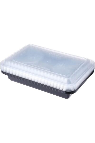 Hotpack وعاء تحضير وجبات الطعام القابل للاستخدام في الميكروويف، ذو قاعدة مستط...