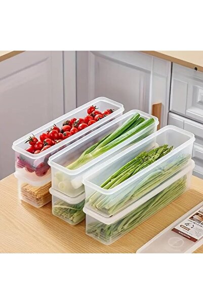 ALMEKAQUZ 4pcs Rectangular Airtight Food Storage Containers,25.7 * 7.7 * 5.3c...