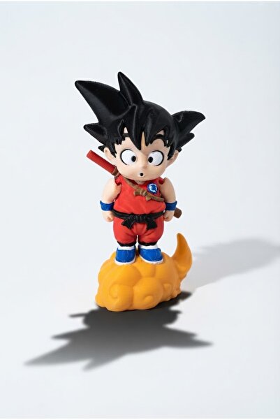 Çocuk Goku Figürü – Eklemli Dragon Ball Bulut Kaideli Masaüstü Dekor ve Hediyelik Biblo