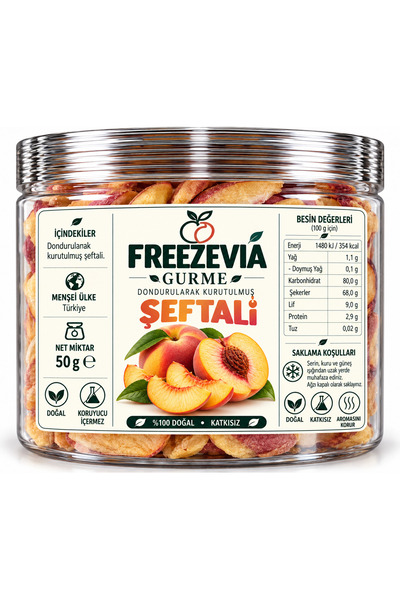 Freezevia Dondurularak Kurutulmuş Şeftali 50 gr.