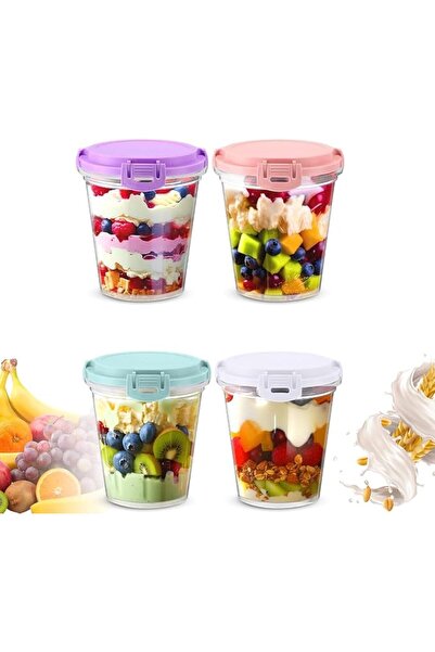 TERRIFI Overnight Oats Containers with Lids – 600 ml Leak-Proof Reusable Plas...