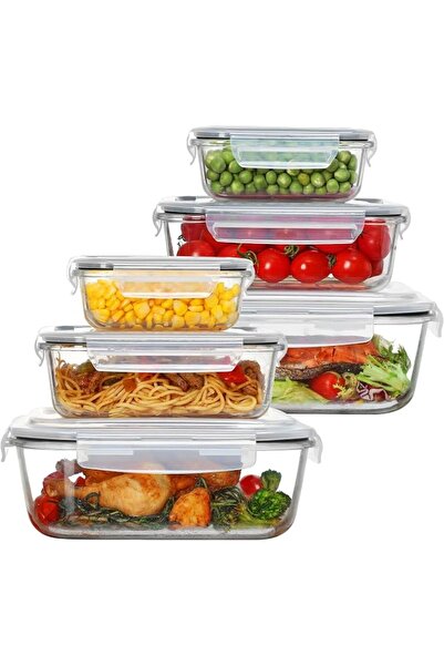 Vtopmart 6Pack Glass Containers Set for Food Storage, BPA Free