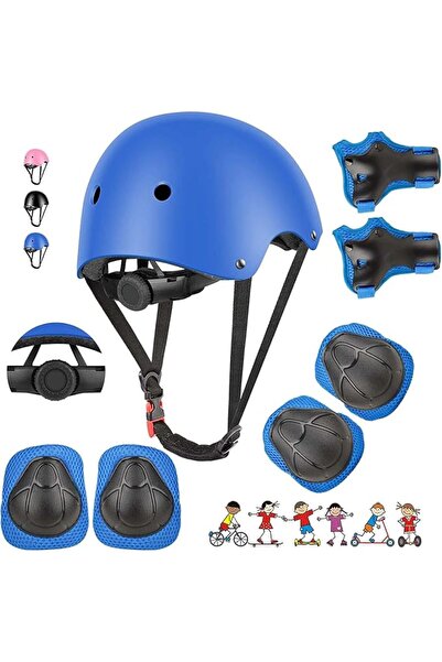GENERAL Kids Bike Helmet Set Skateboard Knee Pads - Kids Helmet Elbow Pads Wr...